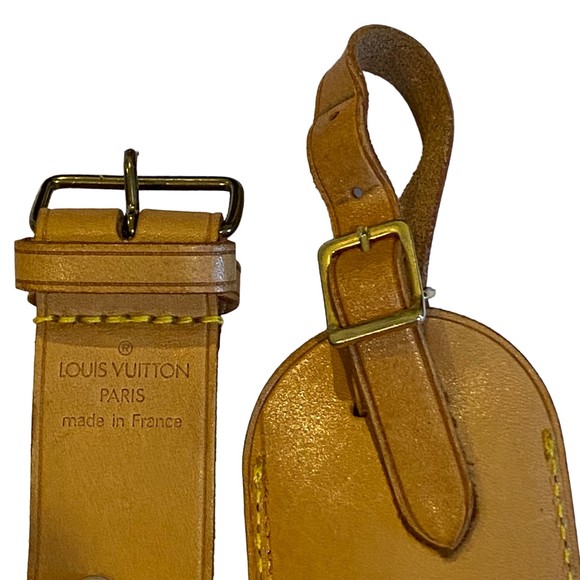 Louis Vuitton Authentic Leather Luggage Tag and Belt/Strap Set - Picture 3 of 8